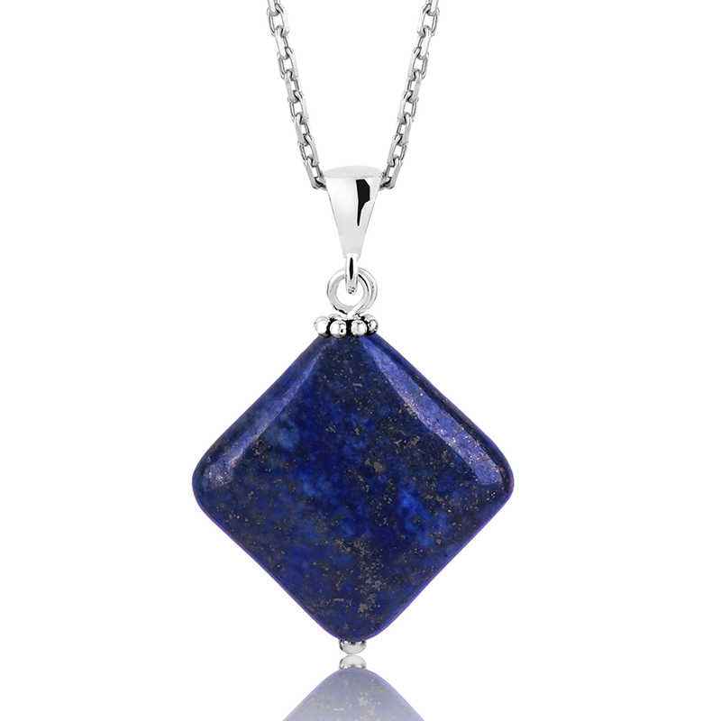 Lapis Natural Stone Silver Necklace