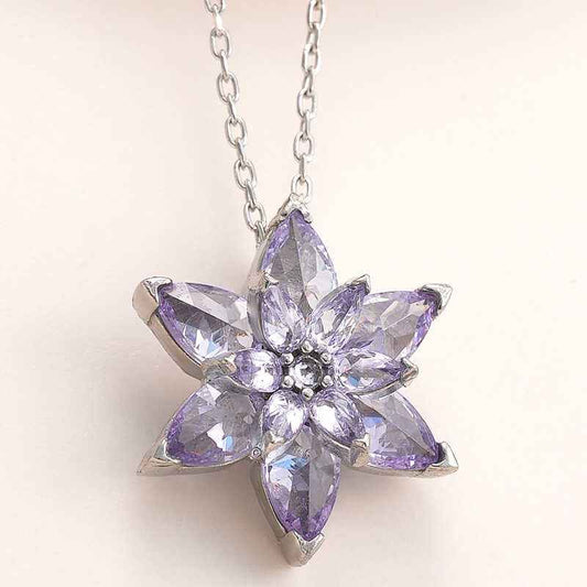 Lilac Lotus Flower Women's Silver Pendant