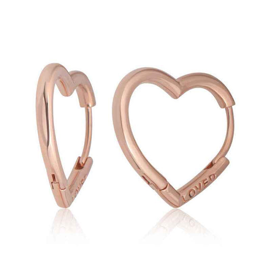 Loved Inscribed Stone-Free Heart Women's Silver Earring