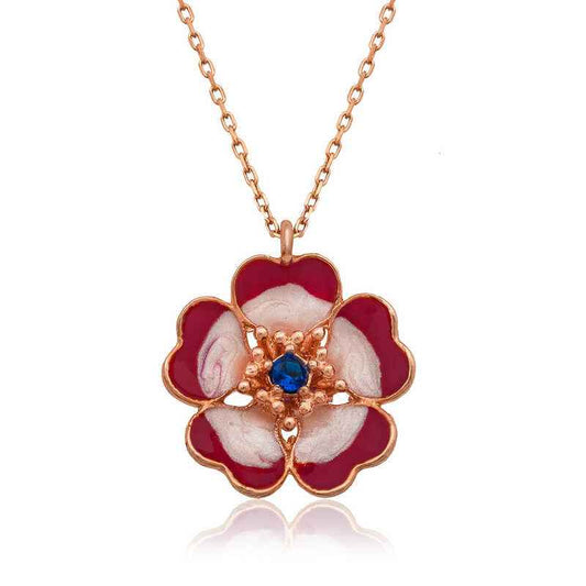Magnolia Flower Women's Silver Necklace