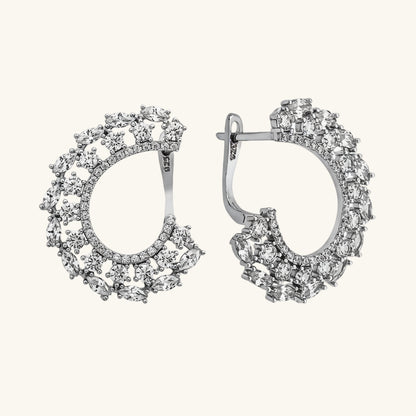Marquise Stone Women's Silver Earrings