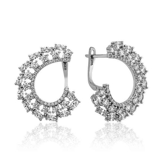 Marquise Stone Women's Silver Earrings