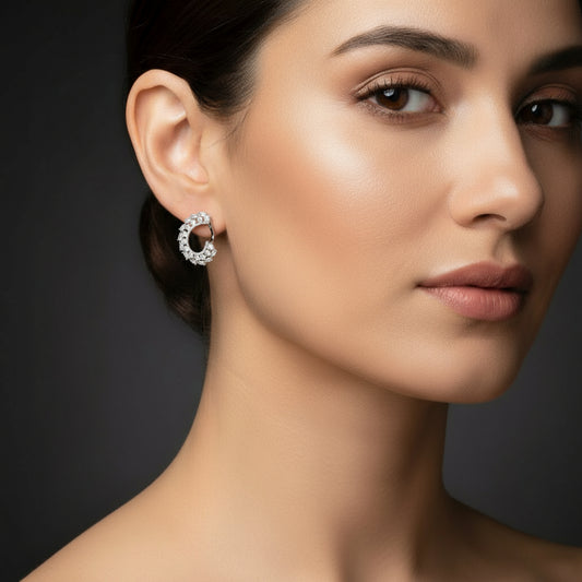 Marquise Stone Damen Silber Ohrringe