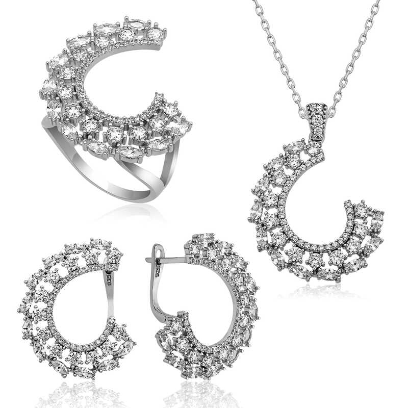 Ensemble en argent pour femme Marquise Stone