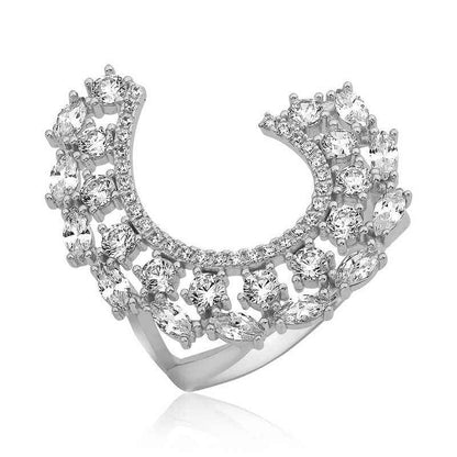 Marquise Stone Women's Silver Ring