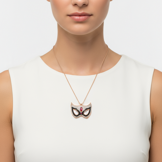 Mask Damen-Halskette aus rosévergoldetem Silber