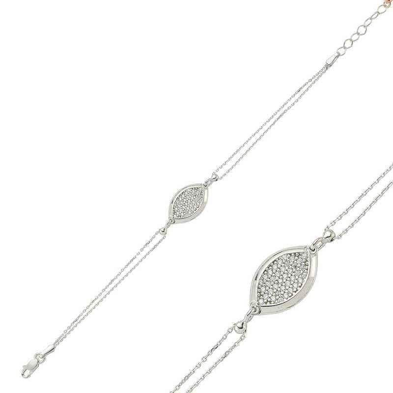 White Stone Women's Silver Bracelet