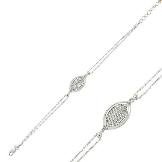 White Stone Women's Silver Bracelet