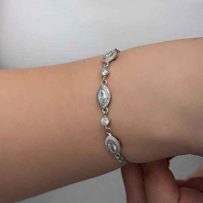 Shuttle Zircon Stone Women's Silver Bracelet
