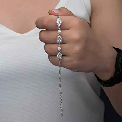 Shuttle Zircon Stone Women's Silver Bracelet