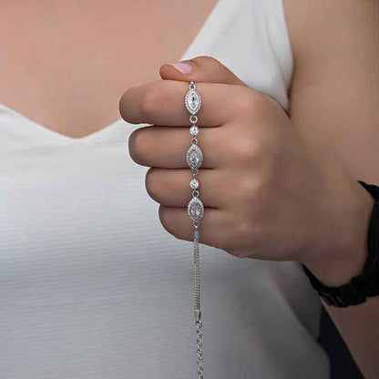 Shuttle Zircon Stone Women's Silver Bracelet