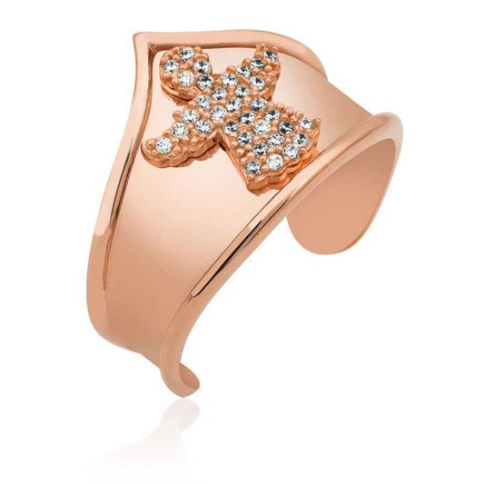 Bague en argent plaqué rose à motif d'ange