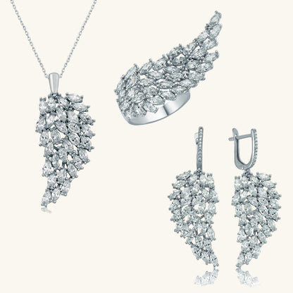 Angel Wing Women's Silver Set