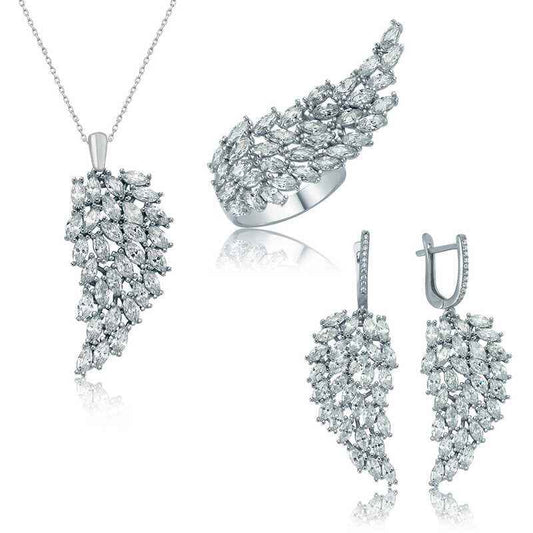 Angel Wing Women's Silver Set