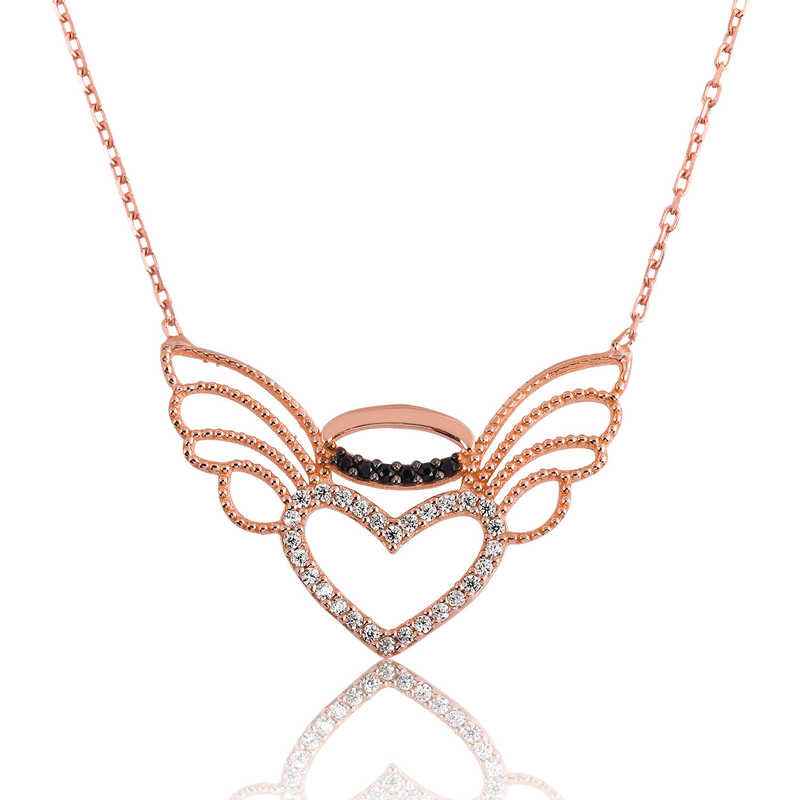 Heart Wing Angel Women's Silver Pendant