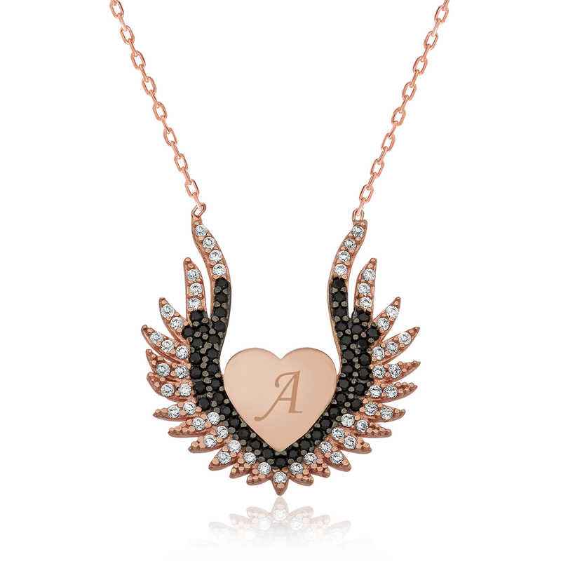 Heart-Winged Angel Women's Silver Necklace