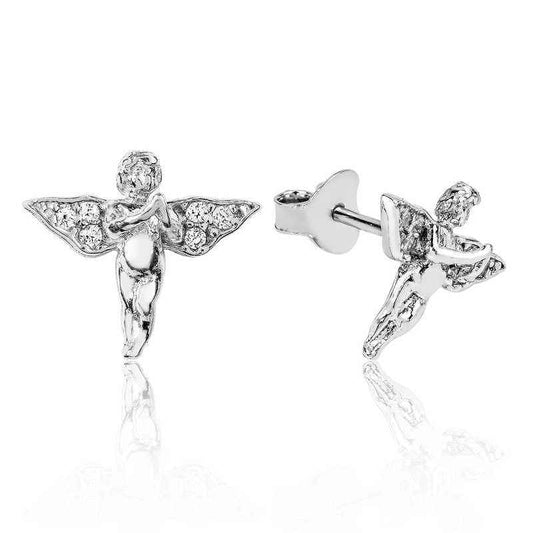 Angel Stud Silver Earrings