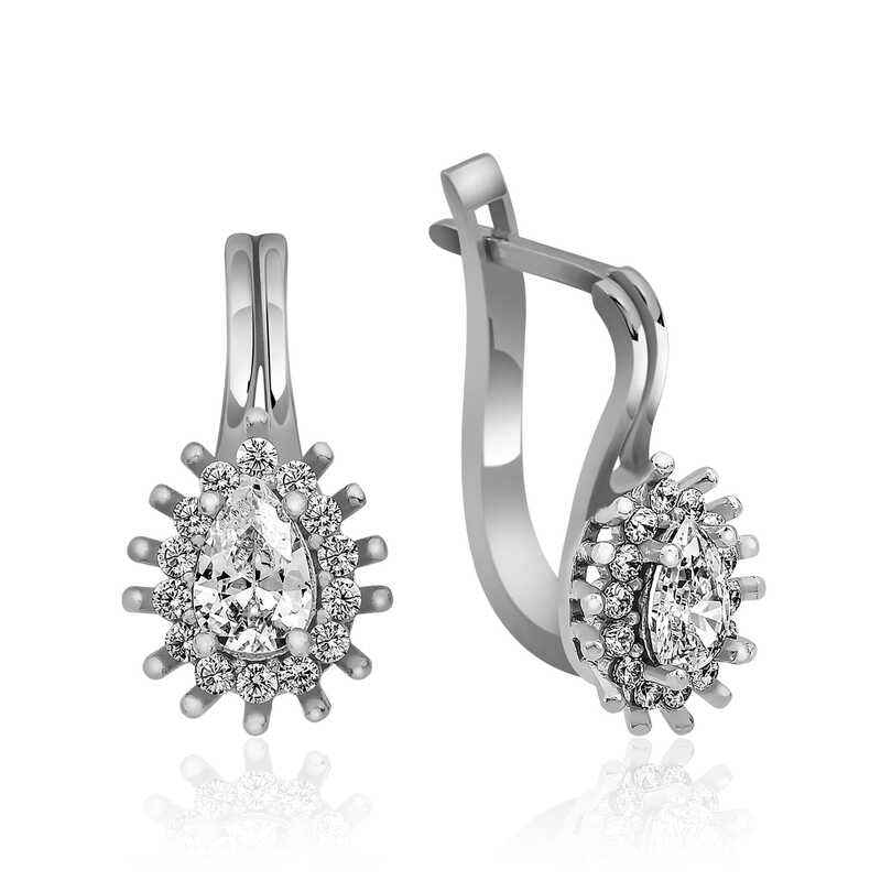 Drop Cut Silver Clip-On Earrings