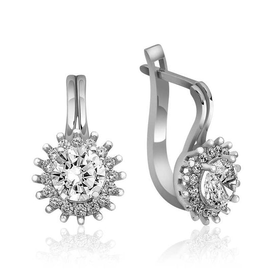 Boucles d'oreilles à clip en argent à coupe ronde