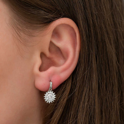 Boucles d'oreilles à clip en argent à coupe ronde