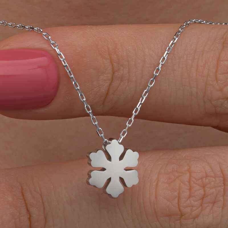 Minimal Snowflake Women's Silver Necklace