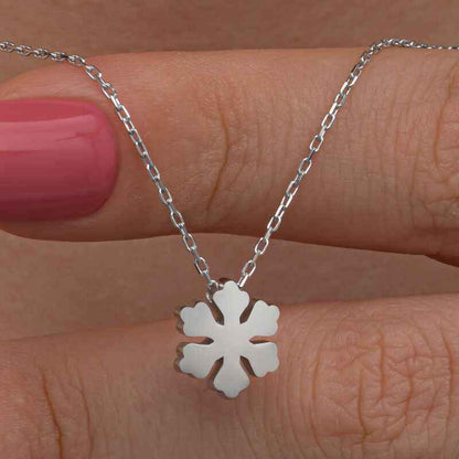 Minimal Snowflake Women's Silver Necklace