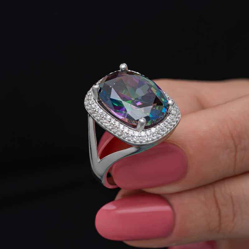 Mystic Stone Women's Silver Ring