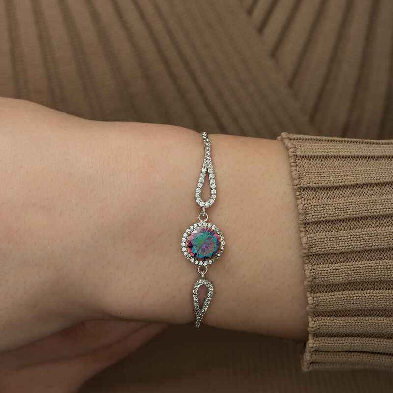 Mystic Topaz Silver Bracelet
