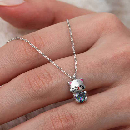 Mystic Topaz Stone Lovely Cat Silver Pendant