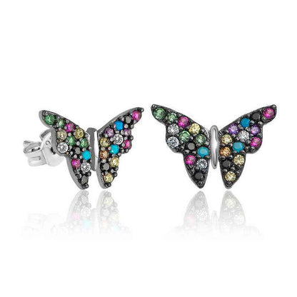 Mix Butterfly Silver Earrings