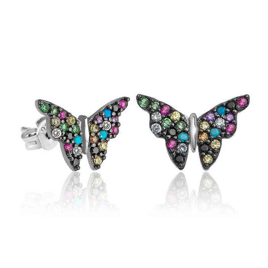 Mix Butterfly Silver Earrings