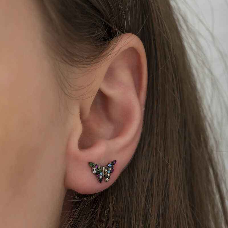 Mix Butterfly Silver Earrings