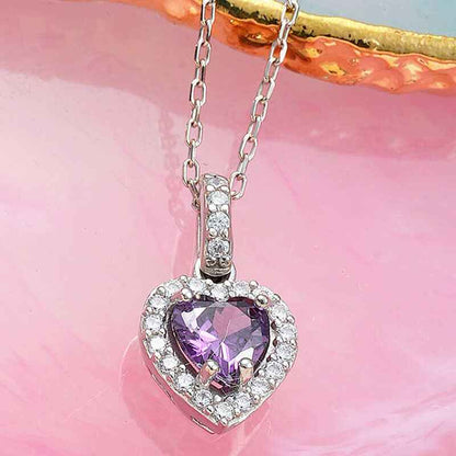 Mor Stone Heart Women's Silver Necklace