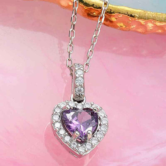 Mor Stone Heart Women's Silver Necklace