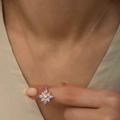 Lilac Stone Hope Flower Silver Pendant