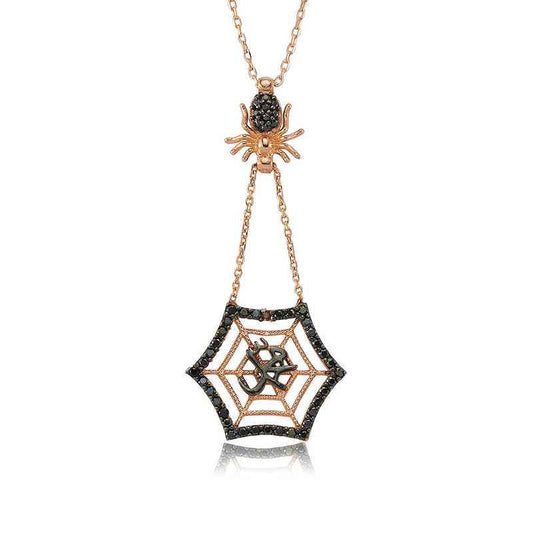 Spider Web "Muhammad" Inscribed Women's Silver Pendant