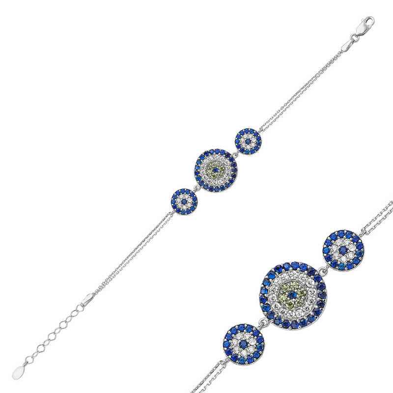 Women's Silver Evil Eye Bracelet