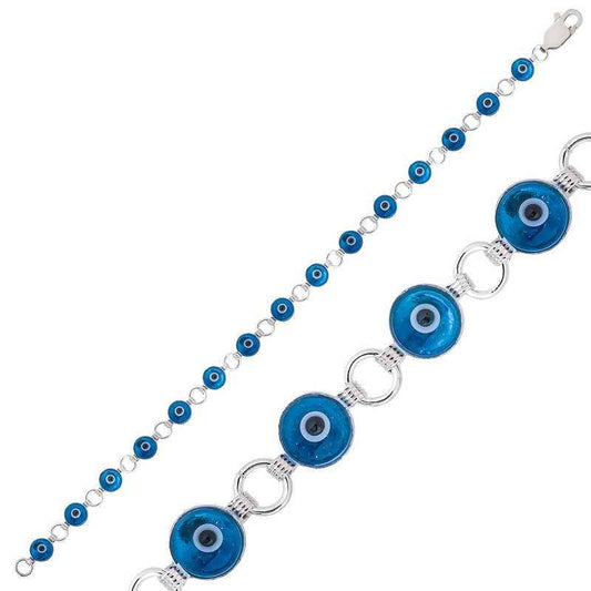 Women's Silver Evil Eye Bracelet