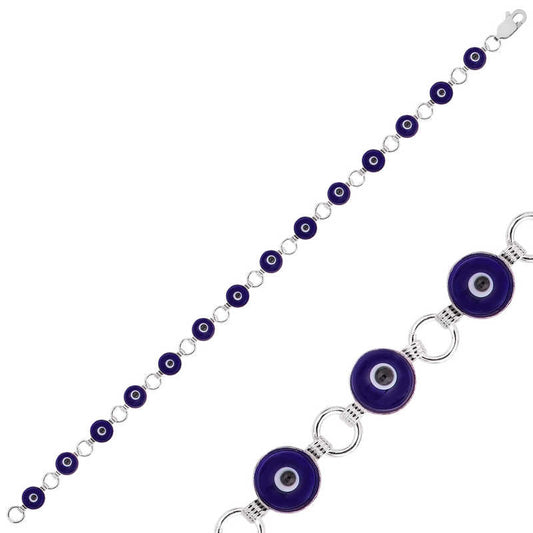 Bracelet en argent pour femme contre le mauvais œil
