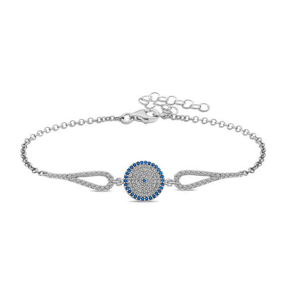 Bracelet mauvais œil en argent pour femme