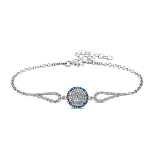 Bracelet mauvais œil en argent pour femme