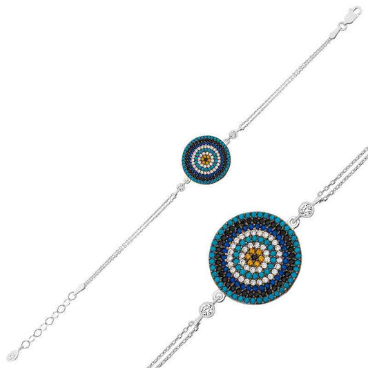Women's Silver Evil Eye Bracelet