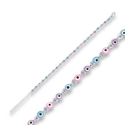 Nazar Boncuklu Silver Bracelet