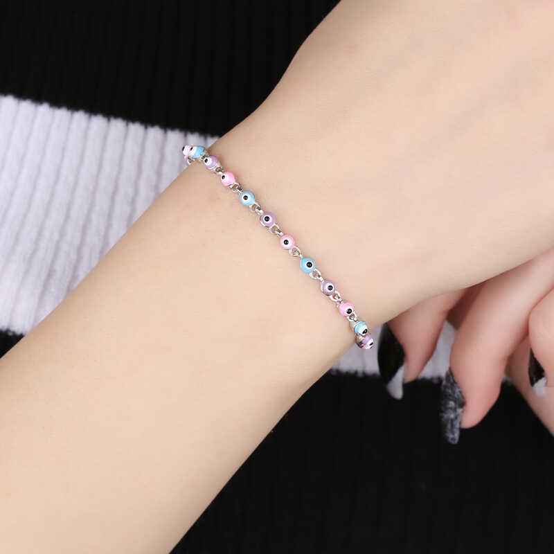 Nazar Boncuklu Silver Bracelet