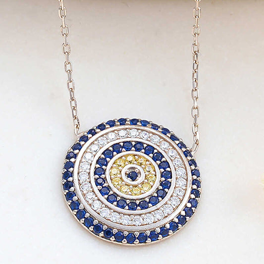 Collier en argent pour femme avec mauvais œil