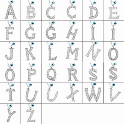 Nazar Rodyum C Letter Women's Silver Pendant