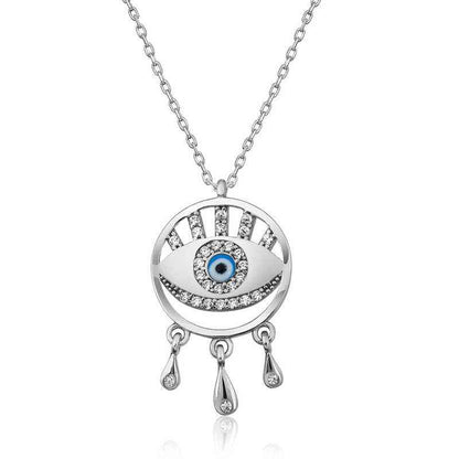 Evil Eye Silver Pendant Necklace