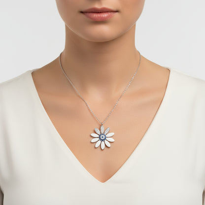 Evil Eye Daisy Damen Silber Halskette