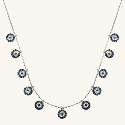 Nazar Evil Eye Luck Women's Silver Necklace