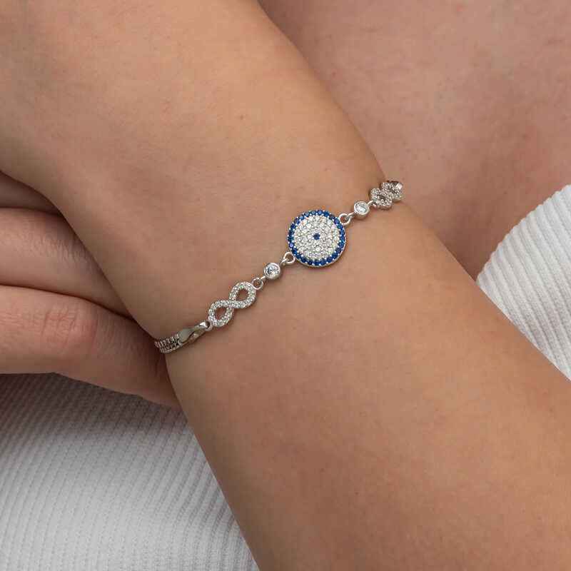 Evil Eye Infinity Women's Silver Bracelet